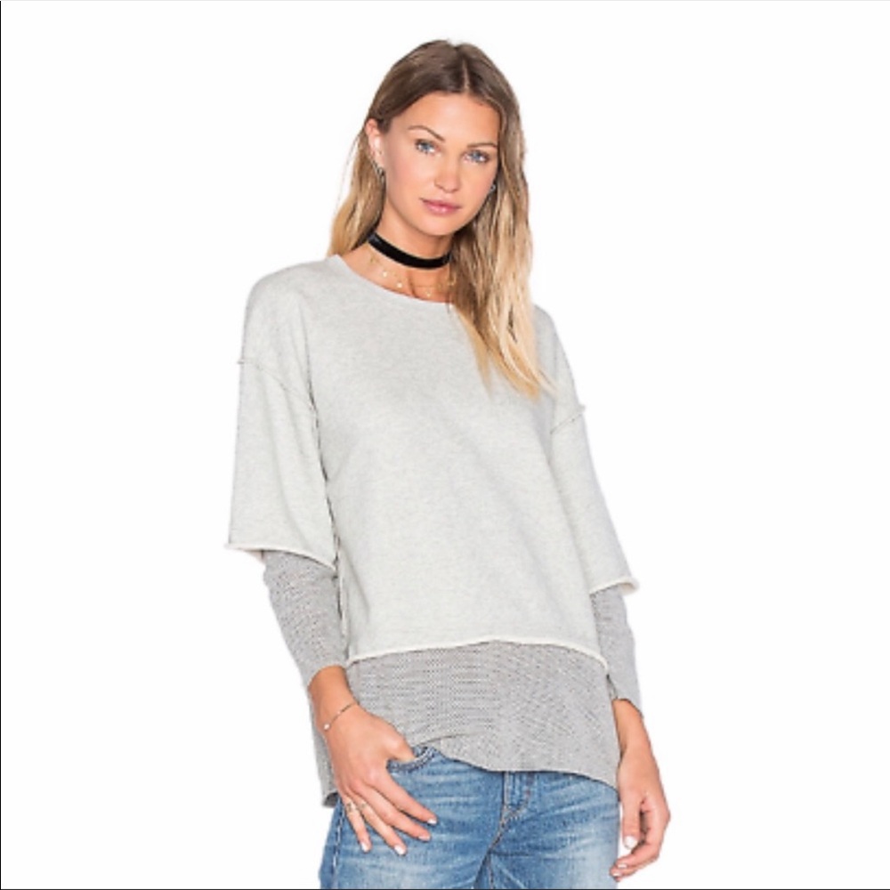 NSF Royce Pullover Layered Look Grey Sweatshirt P